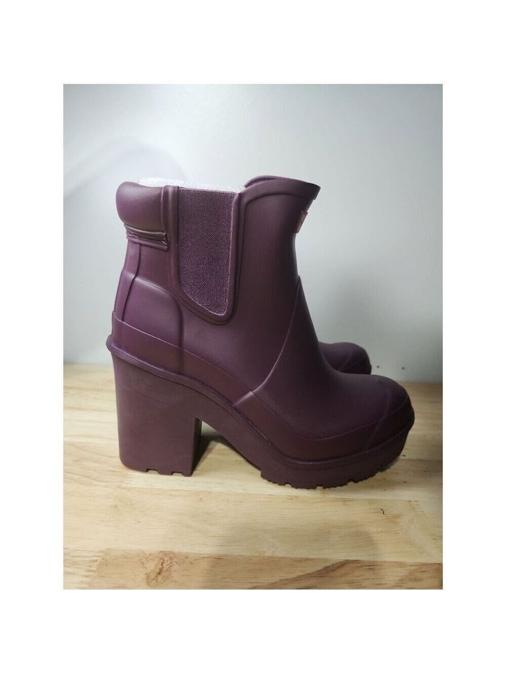 Hunter Orig Block Heel Chel Bright Plum US5